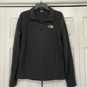 GUC The North Face Men Sweater medium Gray Fleece 1/4 Zip Pullover Sweatshirt
